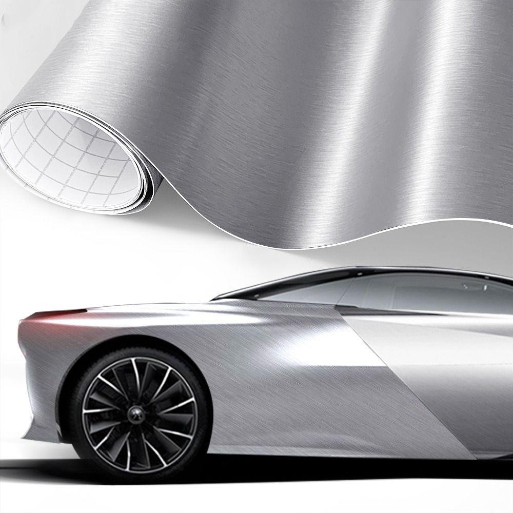 ПВХ Наклейки на Авто Матовые Текстура Brushed Aluminum Водонепроницаемые Металлик Премиум Стайлинг Авто Серебристые Наклейки Крутые Черные Серые