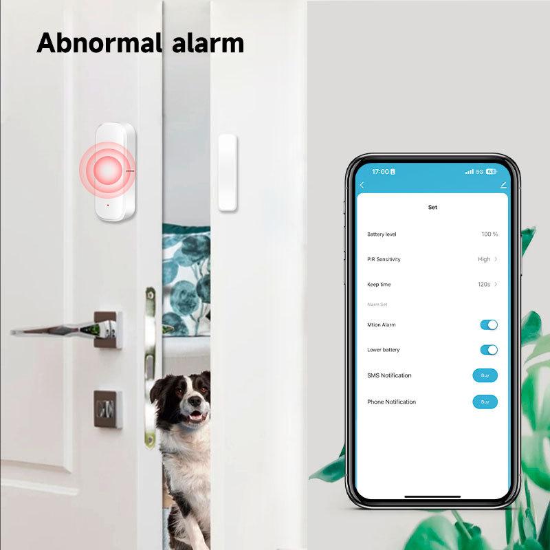 Tuya/Zigbee Smart WiFi Магнитный датчик открытия/закрытия двери Уведомление об управлении приложением Smart Life Совместимость с Alexa Google