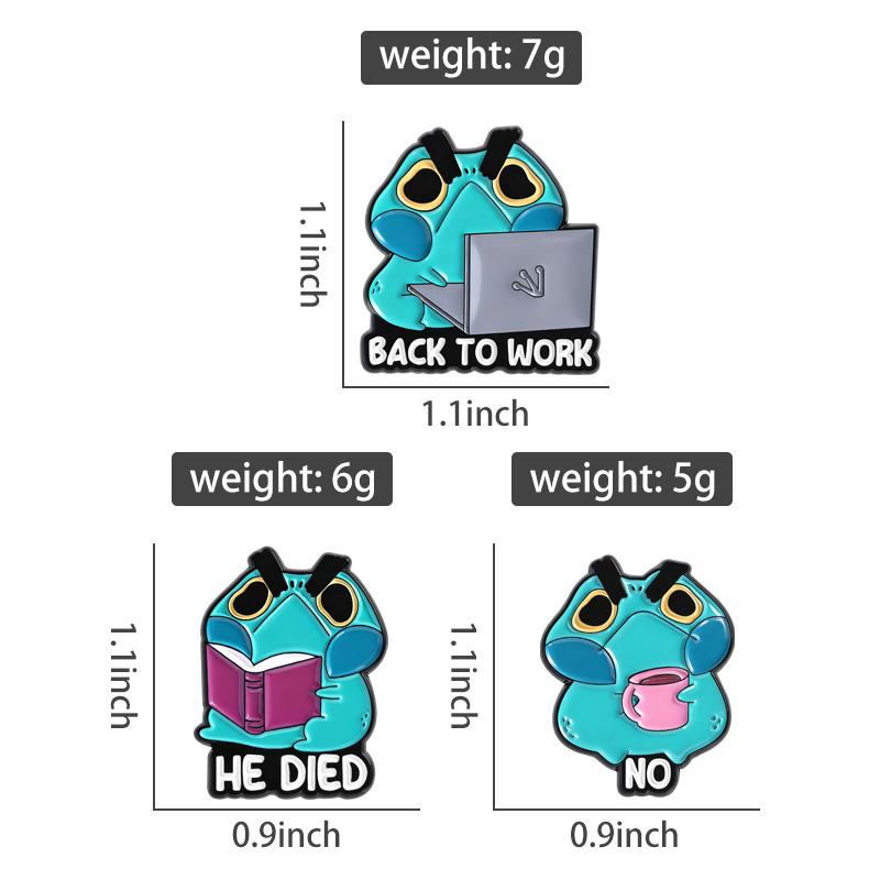 Забавные эмалевые значки «Злая лягушка», Кофе, Чтение книги, Рабочие броши, Значки на лацкан, Мультяшные украшения с животными, Подарок для детей, друзей