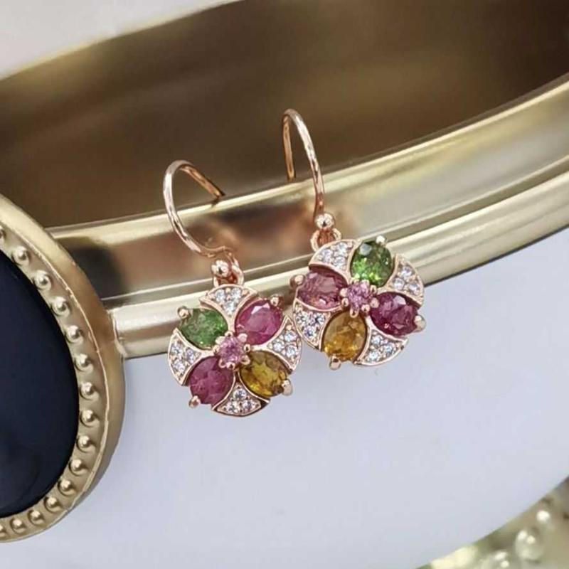 Sace Gems Серьги-капли для женщин, стерлинговое серебро 925 пробы, 3*4 мм, серьги-гвоздики из натурального турмалина, Свадебная вечеринка, изящные ювелирные изделия, подарок