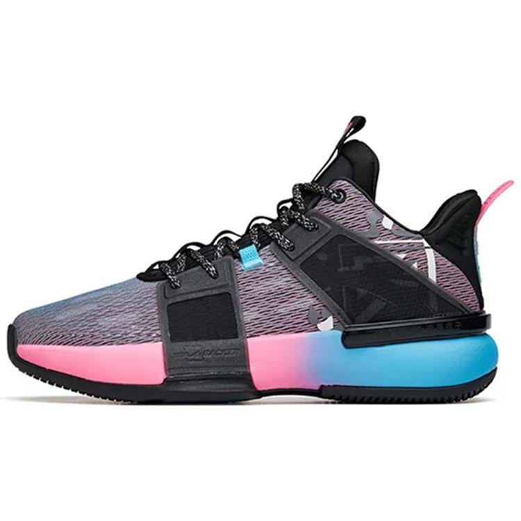 Anta Shock 3 High-Top Basketball Shoes Men Basketball Shoes Black Pink Blue 112131605S-1
