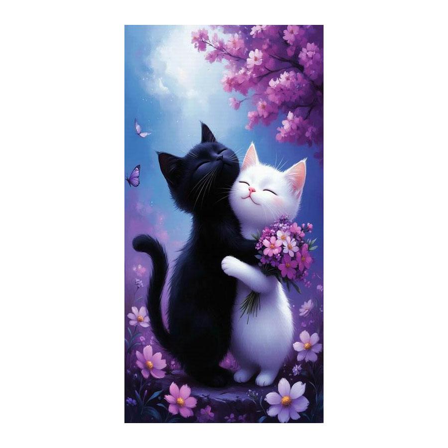 Cute Black and White Cat Diamond Painting New Collection Large Size Animal Diy Full Square Round Drill Rhinestone Embroidery Mosaic Cross Stitch Kits