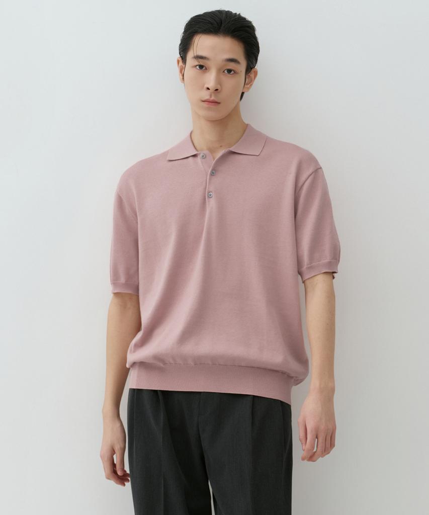 MUSINSA STANDARD Washable Supima Cotton Knitted Polo Shirt [Desert Pink]