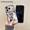 Phone Case: 2D flat lambskin suitable for iPhone 18, 17, 16, 15, 14, 13 Pro protective cases, Panda in a puffy coat, Christmas and Halloween gifts