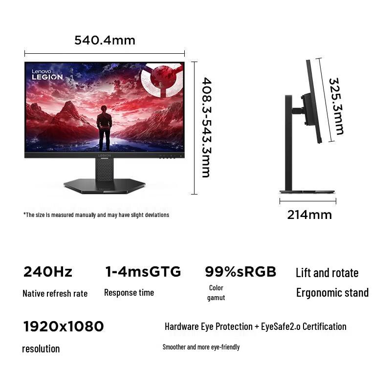 Lenovo Legion 24-10 23.8-inch 240Hz IPS Gaming Monitor CN plug (adapter included)