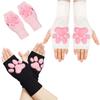 Силиконовые варежки-митенки в виде кошачьих лапок, милые перчатки с подушечками кошачьих лапок, мягкие митенки без пальцев, зимние