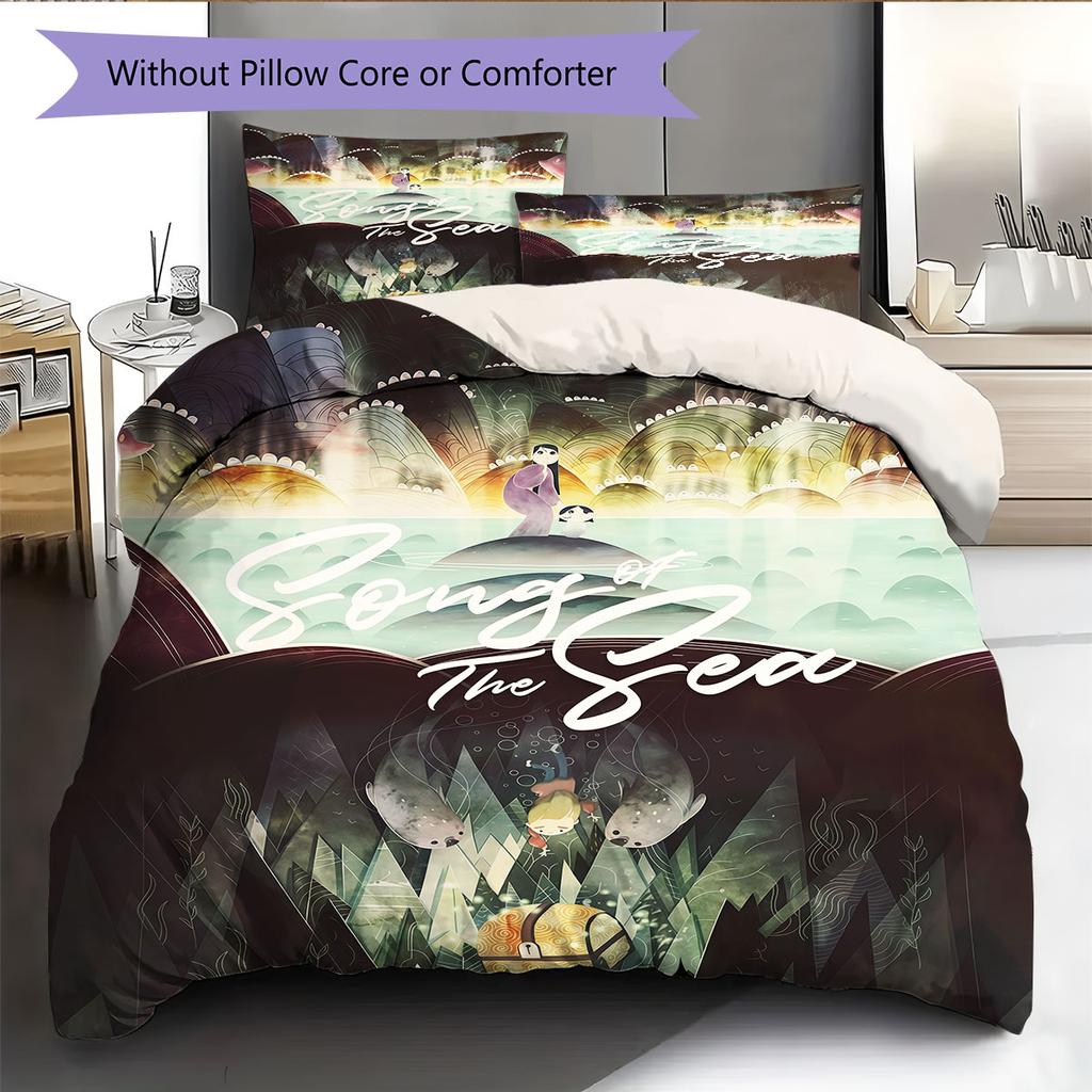 SOTS Sea Soul Bedding Quilt Set Quilt Cover Pillowcase Home Decoration Birthday Gift (1 * duvet cover + 2 * pillowcase, without core)