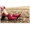 2024 Winter Shoes Women Snow Boots Thick Sole Flat Women Ankle Boots Warm Plush Cold Winter Boots Plus Size 42 Black Red D145
