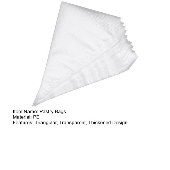 100 шт. Кондитерские мешки треугольные прозрачные, легко покрываются глазурью и чистятся, удобные утолщенные пакеты для украшения торта
