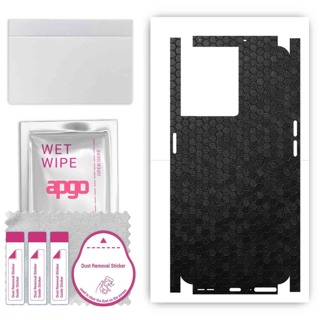 apgo Protective Skin Sticker for the Back+sides Compatible with OnePlus 10R 5G, Full Wrap Film, Foil, Vinyl - Pattern Black Honeycomb