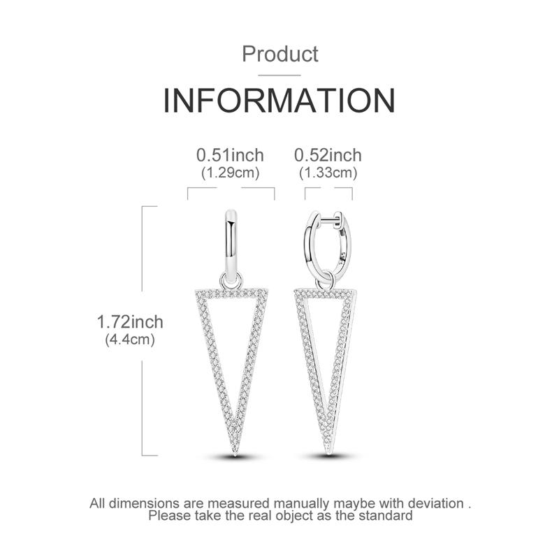 925 Sterling Silver Earrings Women Sparkling Triangle Snake Bone Drop Earring For Anniversary Wedding Jewelry Gifts