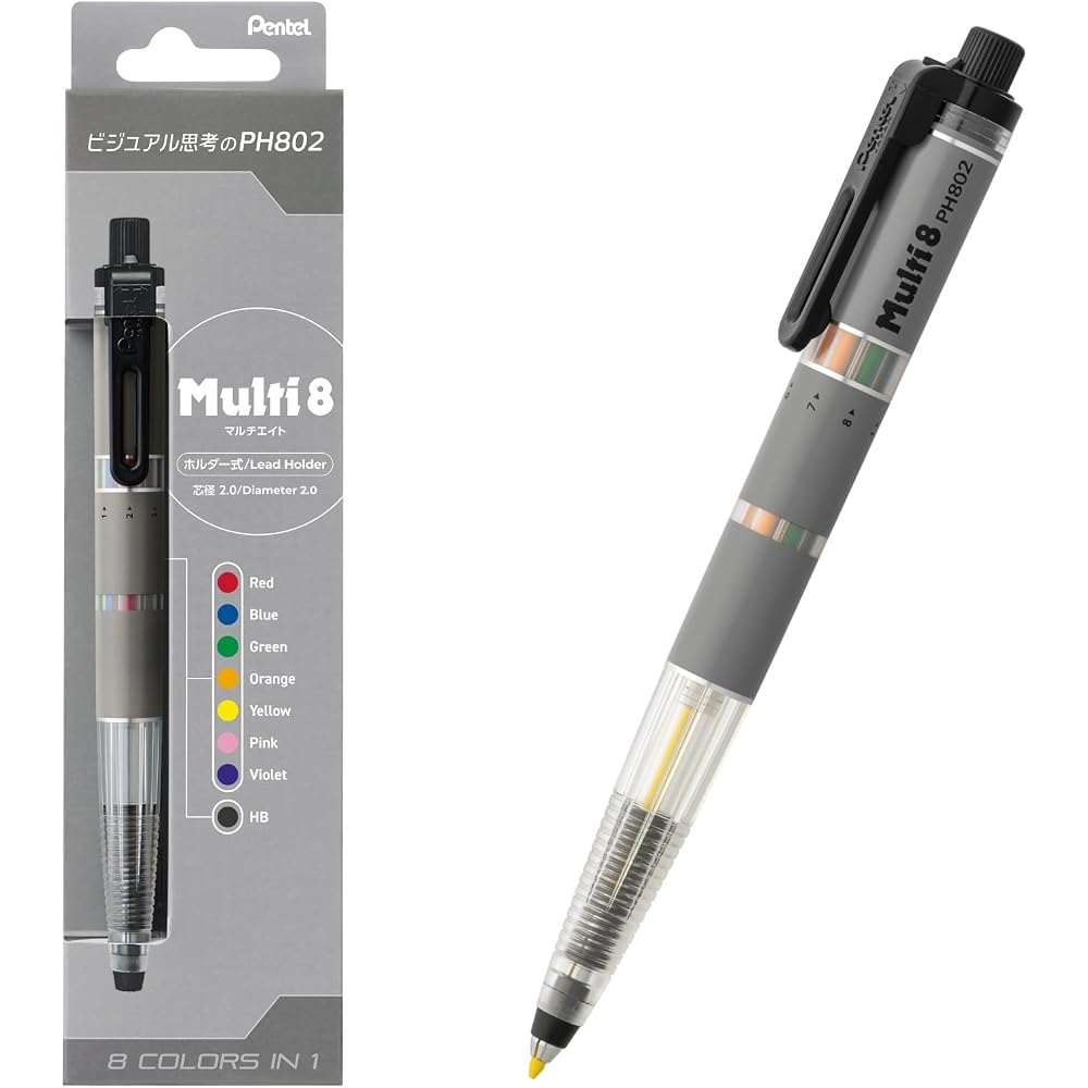 Многоцветный механический карандаш Pentel XPH802, 8 цветов грифеля