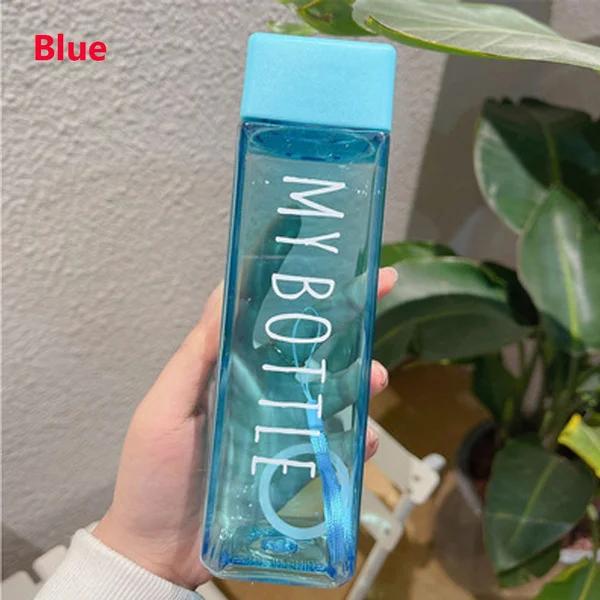 1 шт. 480 мл Портативный квадратный пластиковый стакан для воды для улицы, бутылки для напитков, сока, воды(Только бутылка)