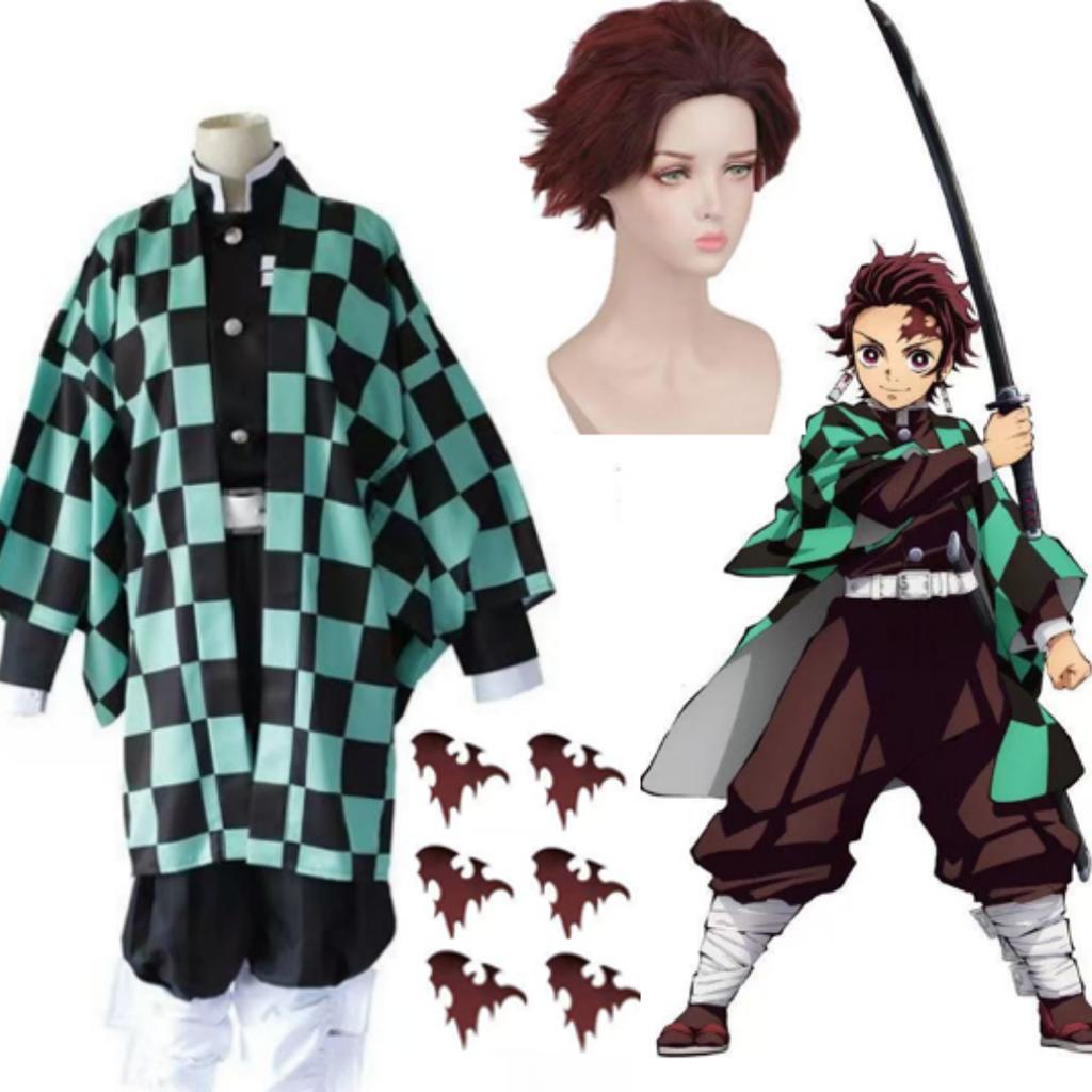Униформа убийцы демонов для взрослых и детей Kimetsu no Yaiba Kisatsutai Kamado Tanjirou Agatsuma Zenitsu, костюм для косплея, плащ в стиле аниме