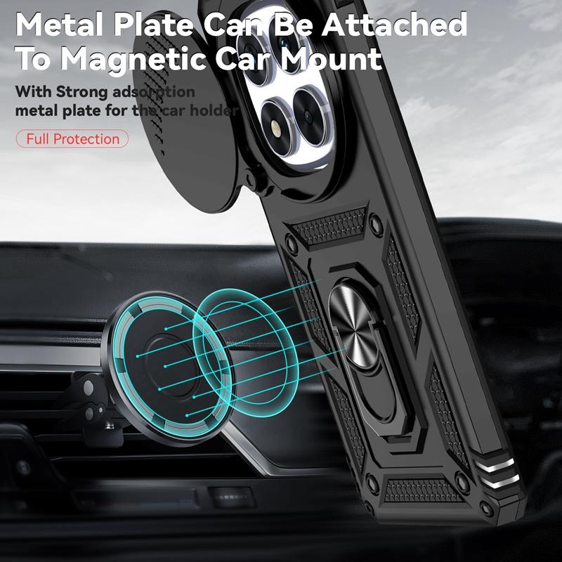 Shockproof Armor Magnetic Holder Ring Case For Xiaomi Redmi Note 14 Pro 4G Pro+ Plus 5G Lens Cover For Redmy Note14 Note14Pro