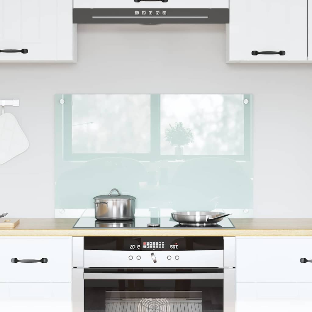 Kitchen Backsplash Milky White 80 x 50 cm Tempered Glass