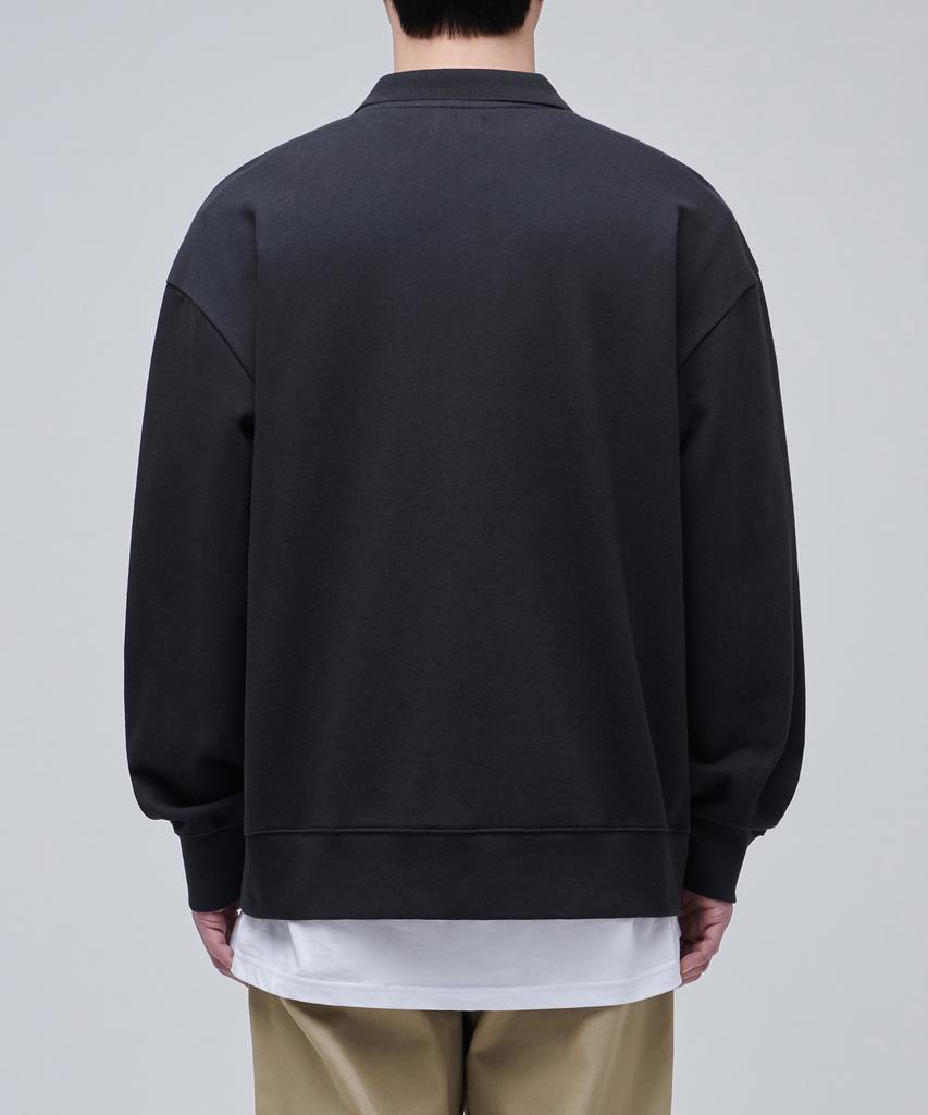 MUSINSA STANDARD Oversized Collared Sweatshirt [Dark Gray]