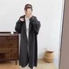 Кардиган большого размера простой и универсальный ленивый стиль мягкий восковой средней длины куртка-свитер с капюшоном женские новые осенне-зимние модели
