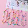Colorful for Keys Pearl Rope Phone Case Hanging Cord Phone Lanyard Mobile Phone Chain Soft Clay