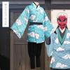 Demon Slayer Kimetsu no Yaiba Kamado Tanjirou Urokodaki Sakonji аниме косплей костюм кимоно небесно-голубая униформа