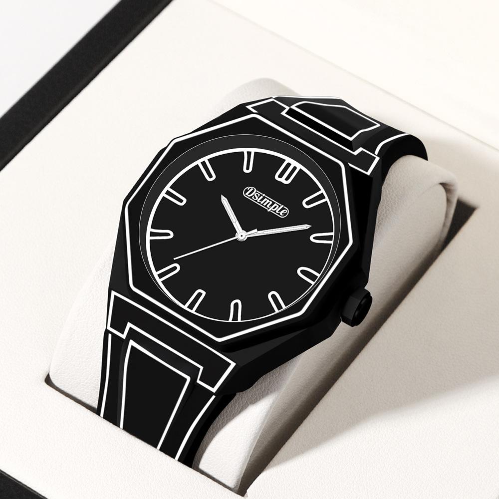 Trend Line Watch Comic Student Two Dimensional Quartz Watch Art Design Personality Watch Trend Watch