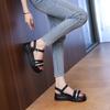 Step On Shit Feeling Black Sandals Women's Summer Wear 2025 New Soft-soled Beach Shoes French Fairy Style Fashion Sandals