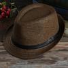 Men's Hat Woven Straw Sunshade Hat Casual Hat Belt Buckle Beach Hat Straw Sun White Wedding Black Belt Fedoras