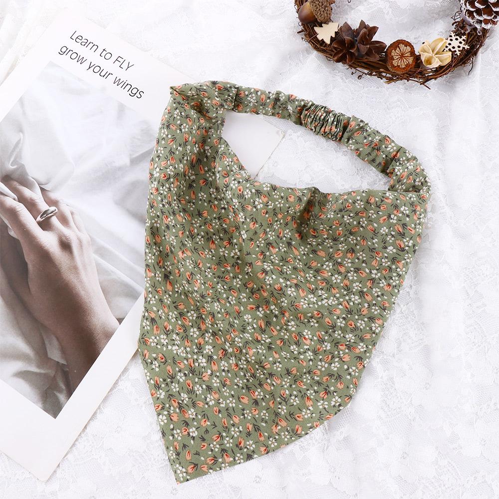 Floral Print Cloth Women Floral Turban Hair Accessories Triangle Hair Headband Elastic Headband