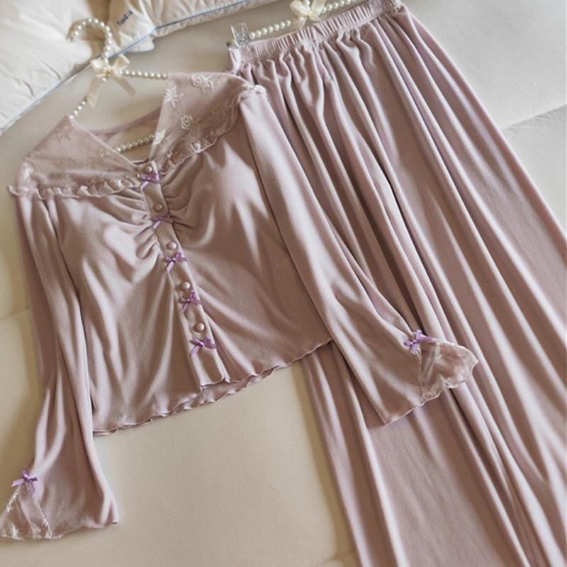 Женская модная осенне-зимняя пижама с нагрудными вкладышами - Уютная, элегантная и стильная флисовая домашняя одежда