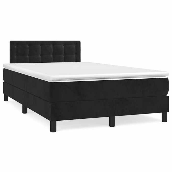 Maison Exclusive - Sommier à lattes de lit et matelas LED noir 120x190 cm velours