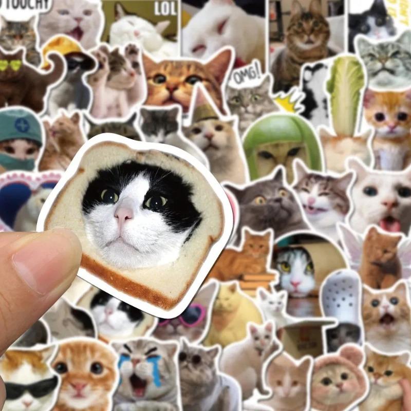 50 шт. Забавные наклейки с котами, Креативные наклейки для ноутбука, чехла, бутылки для воды для DIY