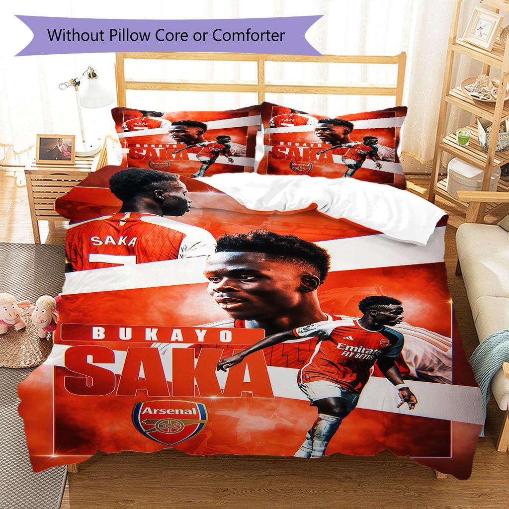 Bukayo Saka Force Bedding Quilt Set Quilt Cover Pillowcase Home Decoration Birthday Gift (1 * duvet cover + 2 * pillowcase, without core)