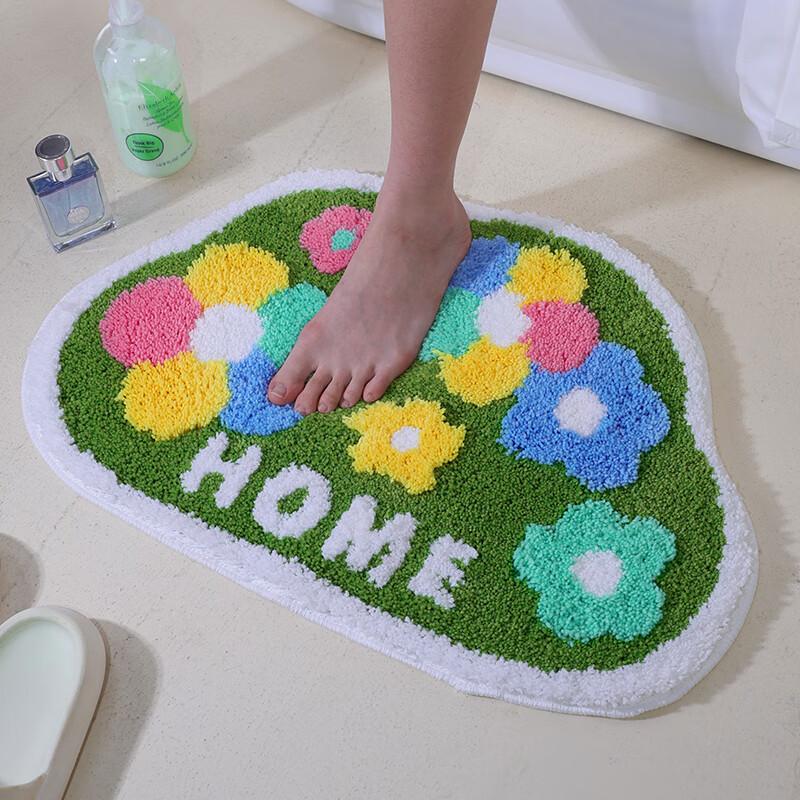 JANMEIJIA Bathroom Mat, Toilet Foot Mat, Entrance Absorbent Pad, Washroom Non-Slip Small Mat, 50*80cm