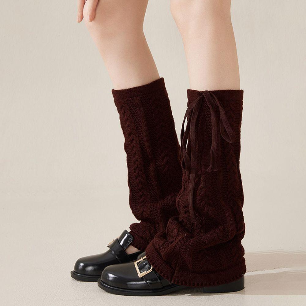Japanese-style JK Patterned Knitted Sweet Flared Y2K Slouchy Socks Ins Student Spice Girl Subculture Calf Leg Warmers