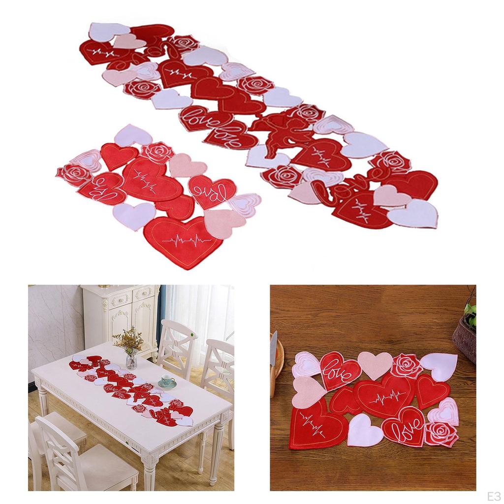 Дорожка на стол ко Дню святого Валентина, украшения ко Дню святого Валентина, 15x54 дюйма, кухня, столовая