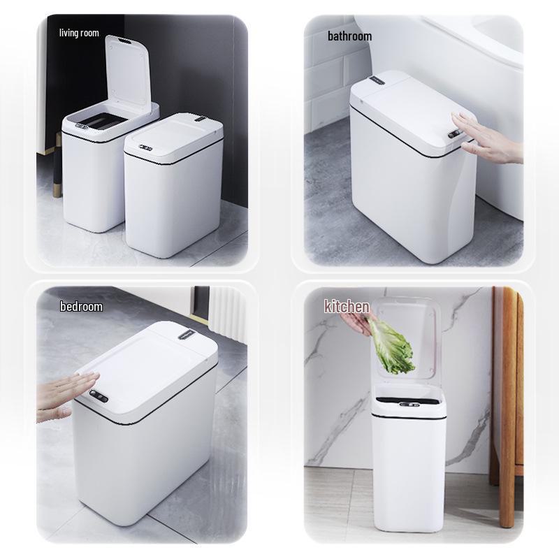 Large Capacity Smart Induction Trash Can for Kitchen and Bathroom