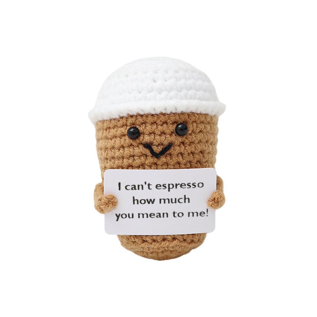 Coffee Lovers Gifts For Women, Positive Emotional Crochet Handmade Support, Small Appreciation Gifts For Coworker, Teacher Friends Thank You Gift