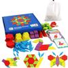 Wooden 155 Piece Puzzle Children Early Education Cognitive Educational Geometric Matching Tangram Puzzle Toy