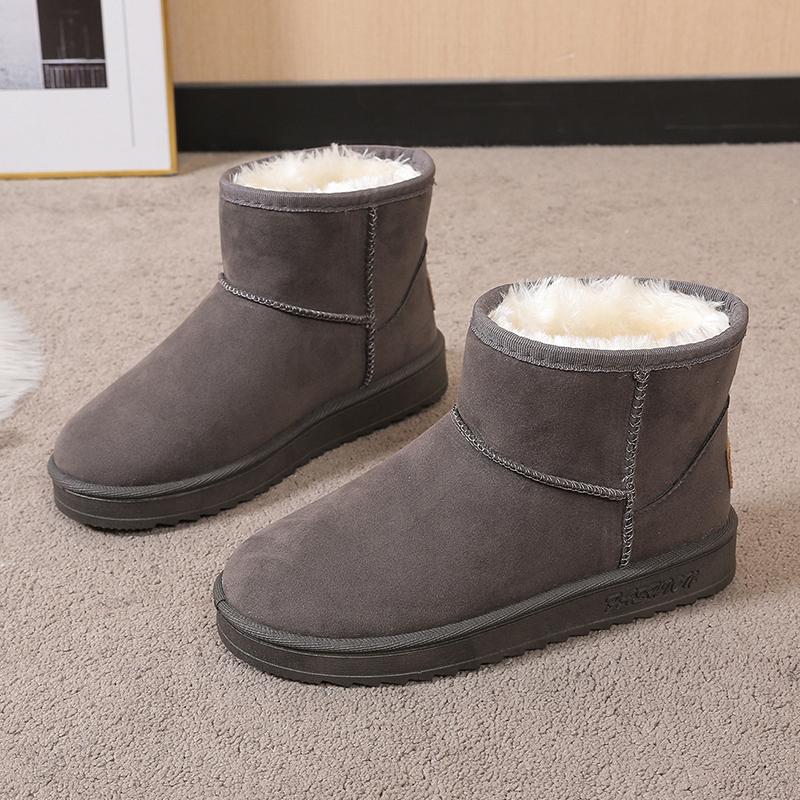 2024 New Women's Snow Boots Comfortable Warm Plush Ankle Boots Women Thickened Fluff Winter Ladies Shoes Flat Platform Shoes Boots Woman