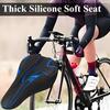Мягкое велосипедное силиконовое гелевое седло и подушка для велоспорта, гелевая накладка для велосипедного седла (Черный с синим)
