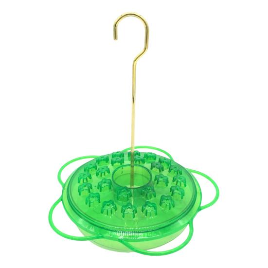 Кормушка для колибри для уличного использования, подвесная пластиковая кормушка для диких птиц с 24 отверстиями для кормления и насестом для декора лужайки сада и патио