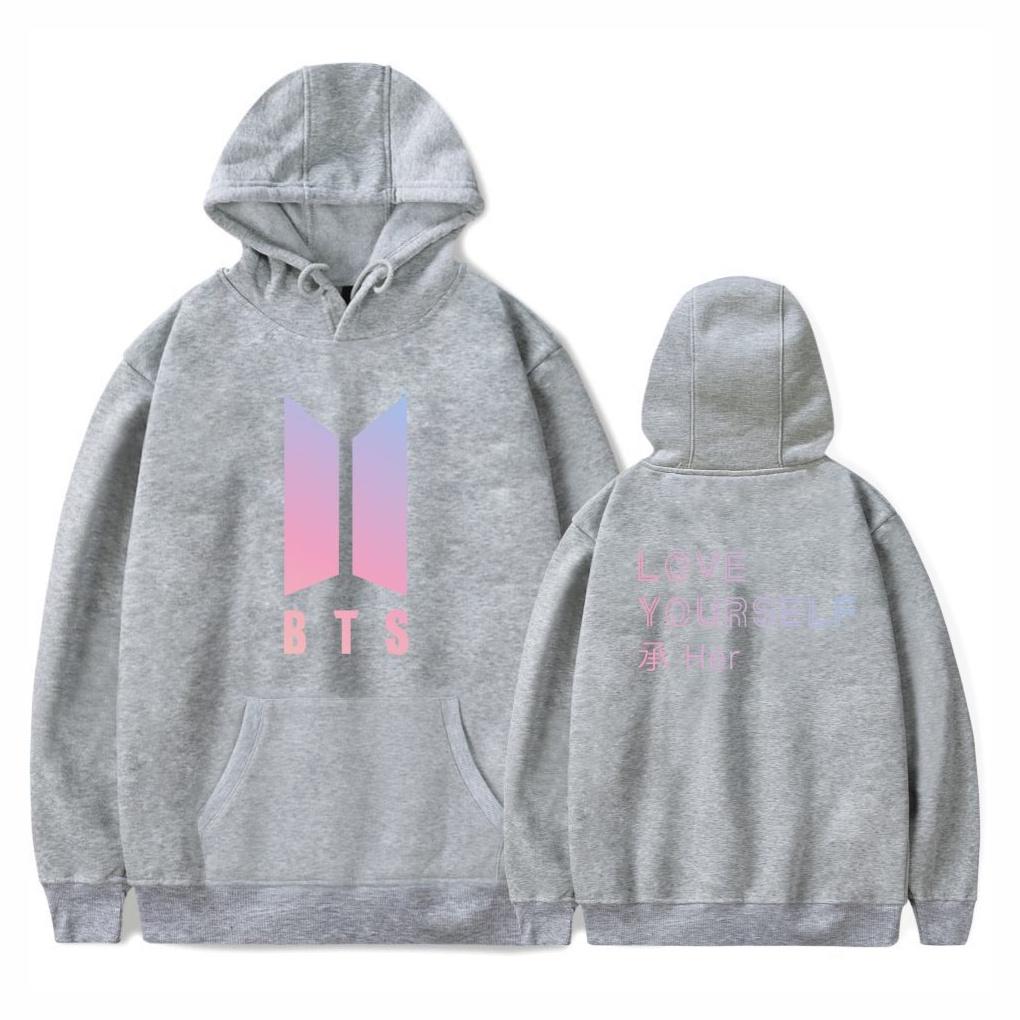 Худи свитшот K-pop BTS Bangtan Boys Love Yourself Her из хлопка, повседневный и спортивный стиль