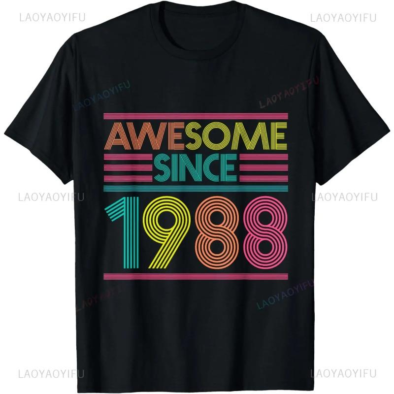 Vintage Limited Edition 37th Birthday Gifts 37 Year Old T-Shirt Mens Clothing Short Sleeve Custom T-Shirt Camiseta
