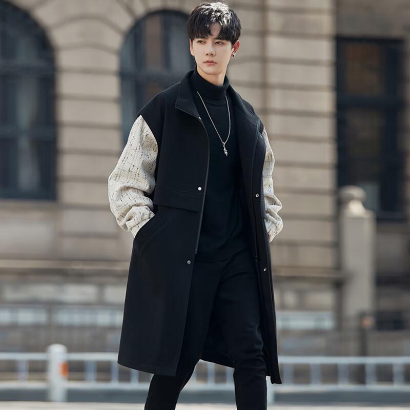 ROMON Мужское пальто средней длины из смесовой шерсти, имитирующее двухпредметный комплект