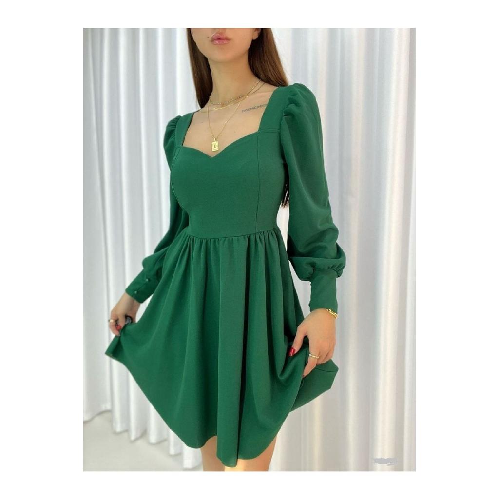 Flexible Fabric Low-cut Skirt A-line Cut Long Sleeve Evening Dress And Graduation Dress 582293 727