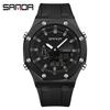 Sanda Octagonal Oak Men's Electronic Sports Watch - Waterproof, Lightweight, with Alarm Clock