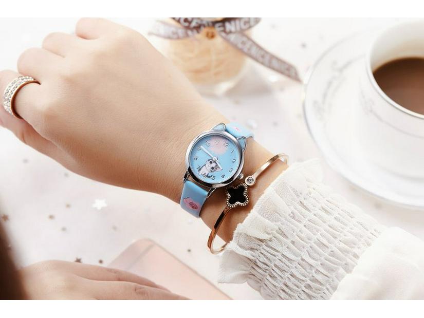 Стильные детские кварцевые часы с кожаным ремешком для девочек и мальчиков