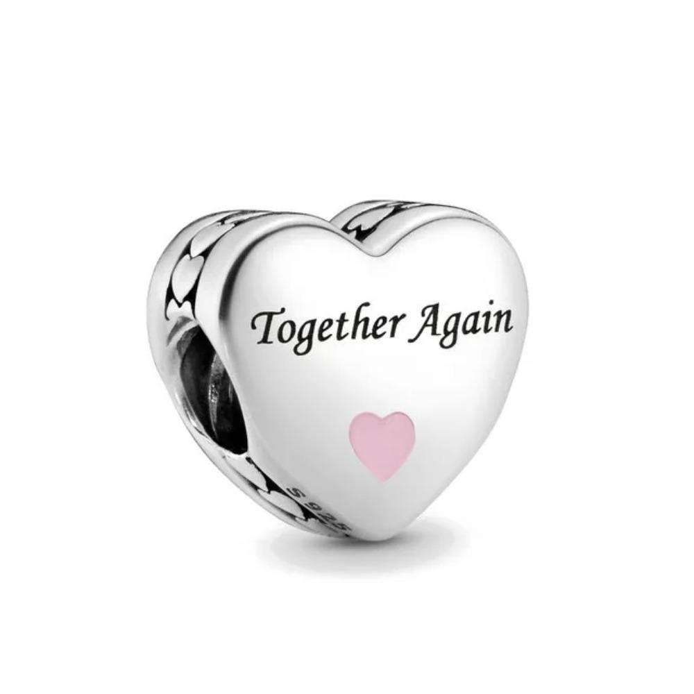 925 Silver Heart Series Four Leaf Clover Charms DIY Bracelet Necklace Jewelry Gift for Women Sister Friendship