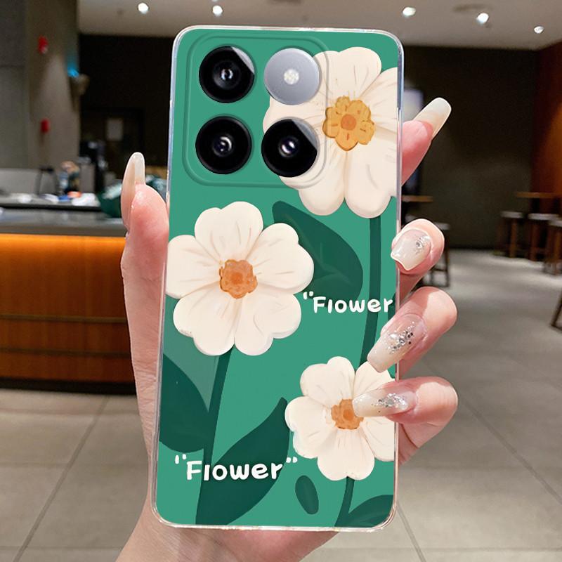 Для Xiaomi 14T / Xiaomi 14T Pro Чехол Прозрачный Роскошный Модный Бабочка Цветок Мягкий ТПУ Силиконовый Чехол-Крышка Прозрачный Чехол для Телефона