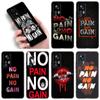 Чехол для телефона No Pain No Gain Gym Fitness для Xiaomi Mi A2 8 9 SE Note 10 10T 11 12 Lite 9T 11T 12S 12T Pro A3 6X 12X черный